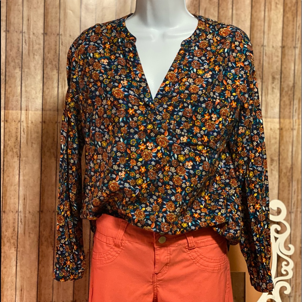🔴 SOLD! 🌸 Old Navy Tunic Shirt Size M Floral